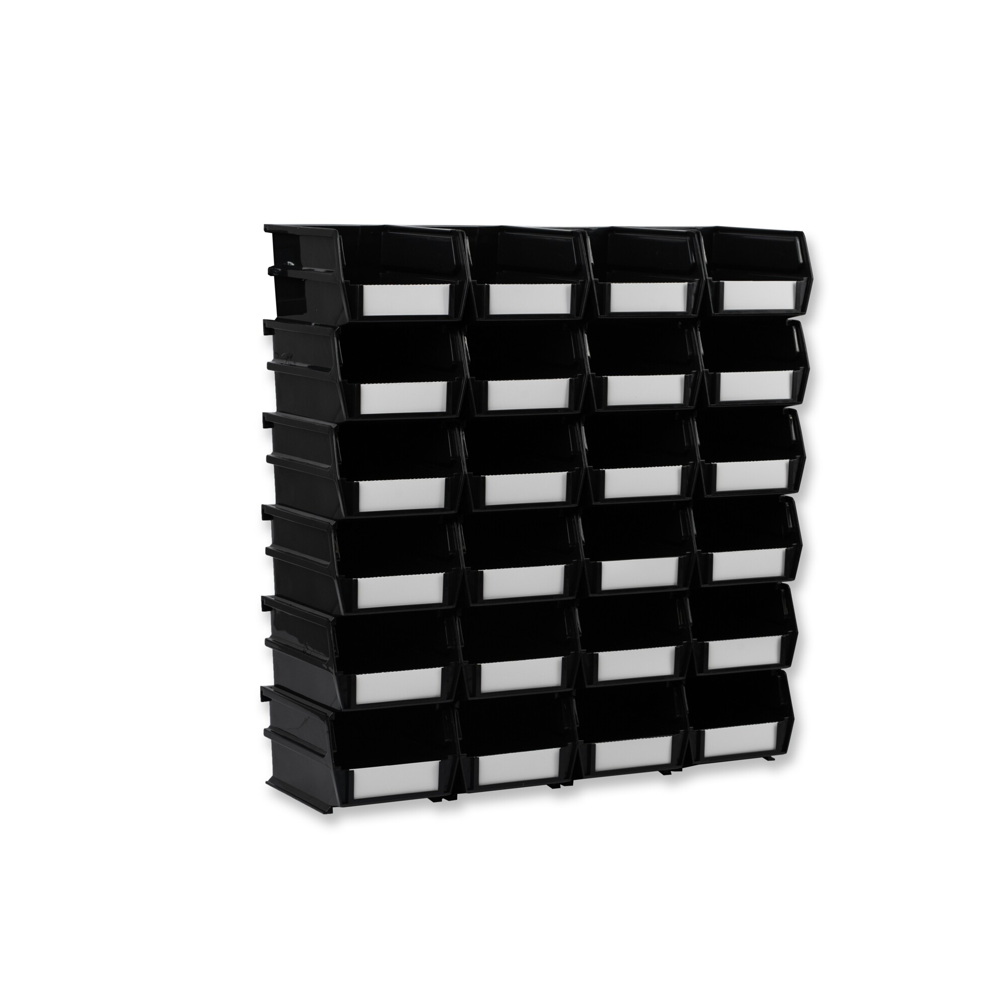 Triton Products, LocBin Hanging and interlocking Bins, Height 3 in, Width 4.125 in, Bins Included (qty.) 24 Model# 3-210BK